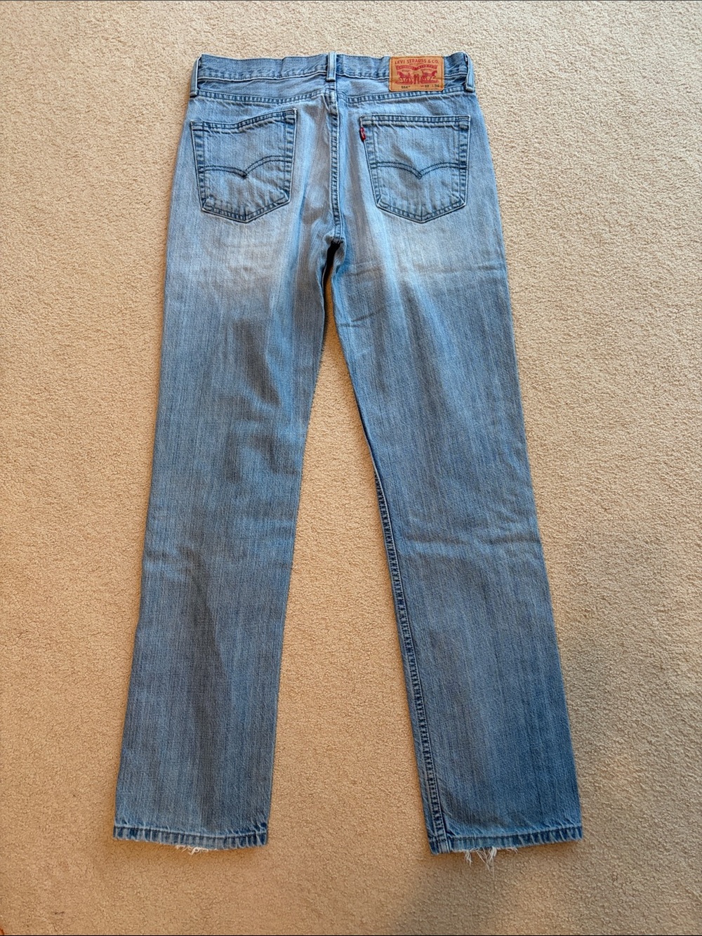 Levi's 514 32x43 Men's Faded Light Blue Straight Jeans